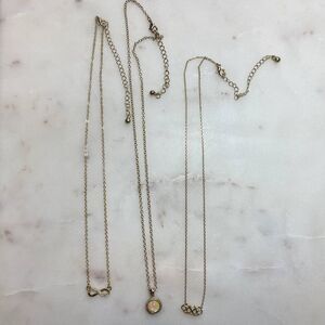 Set of 3 Gold Tone Layering Necklaces